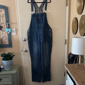 Dark Blue Denim Overalls - Women's Jeans